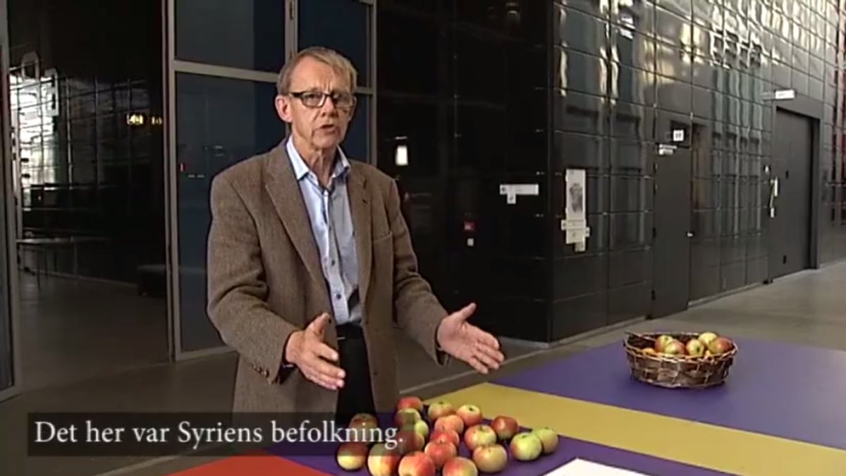 Hans Rosling använder sig av äpplen.